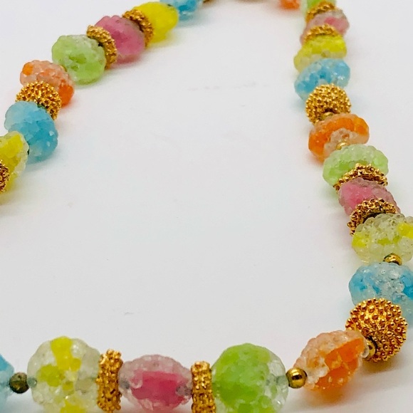🔥 Vintage BOOK PIECE NAPIER Gum Drop Glass Necklace - Picture 6 of 17